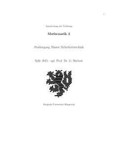 apl. Prof. Dr. G. Herbort - Bergische Universität Wuppertal