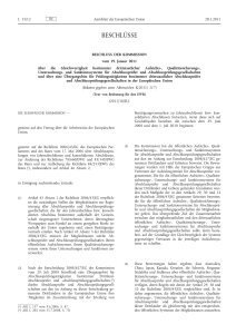 Beschluss der Kommission vom 19. Januar 2011 über die