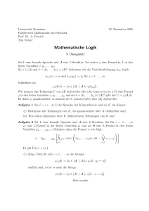 Mathematische Logik - Fachbereich Mathematik und Statistik