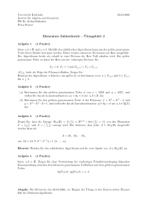 Elementare Zahlentheorie Übungsblatt 2