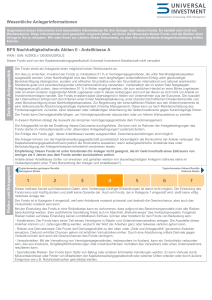 Wesentliche Anlegerinformationen BFS Nachhaltigkeitsfonds Aktien