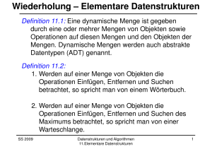 Wiederholung – Elementare Datenstrukturen