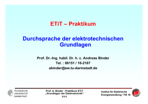 ETiT – Praktikum Durchsprache der elektrotechnischen Grundlagen