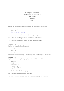 ¨Ubung zur Vorlesung Software