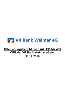 Offenlegungsbericht nach Art. 435 bis 455 CRR der VR Bank