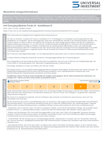 Wesentliche Anlegerinformationen AvH Emerging Markets Fonds UI