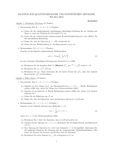 klausur zur quantenmechanik und statistischen mechanik ws 2011
