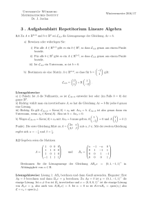 3 . Aufgabenblatt Repetitorium Lineare Algebra