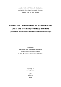 Einfluss von Cannabinoiden auf die Motilität des Dünn