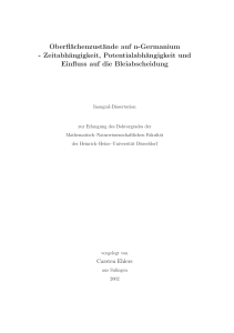 Oberflächenzustände auf n-Germanium -