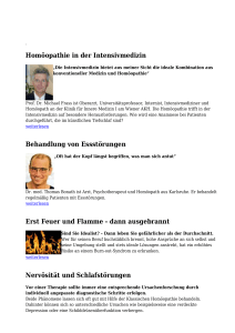 Homöopathie in der Intensivmedizin Behandlung von Essstörungen