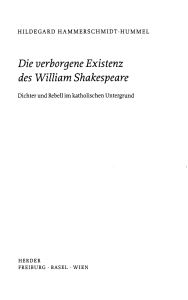 Die verborgene Existenz des William Shakespeare