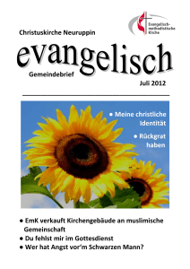 Christuskirche Neuruppin Gemeindebrief Juli 2012 Meine christliche
