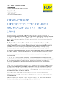 fdp fordert pilotprojekt „hund und mensch“ - Henstedt