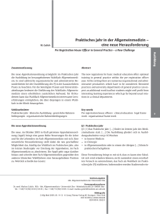 Praktisches Jahr in der Allgemeinmedizin ± eine neue