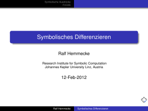 Symbolisches Differenzieren - Projektwoche Angewandte Mathematik