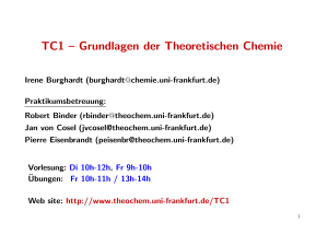 TC1 – Grundlagen der Theoretischen Chemie