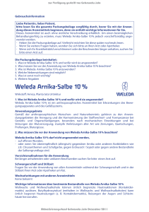 Beipackzettel WELEDA Arnika-Salbe 10% - Shop