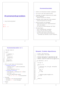 Kommentarzeilen