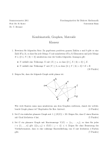 Kombinatorik, Graphen, Matroide Klausur