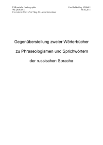 Das Wörterbuch der Phraseologismen in der russischen Sprache