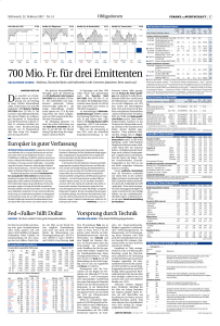 700 Mio. Fr. für drei Emittenten