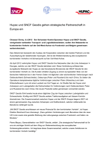Hupac und SNCF Geodis gehen strategische Partnerschaft in