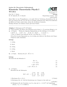 Klassische Theoretische Physik I