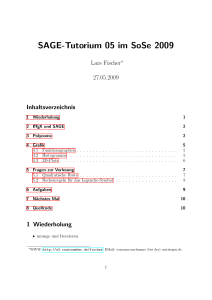 Sitzung 05 -- SAGE-Tutorium im SoSe 2009