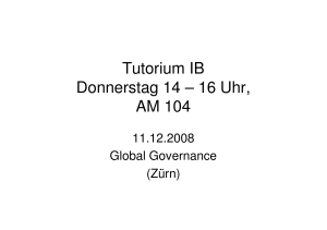 Tutorium IB Donnerstag 14 – 16 Uhr, AM 104