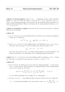 Blatt 14 Wahrscheinlichkeitstheorie WS 2007/08