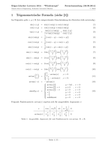 1 Trigonometrische Formeln (siehe [1])