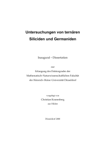 Untersuchungen von ternären Siliciden und Germaniden