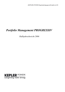 Portfolio Management PROGRESSIV HJB 2006