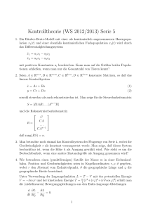 Kontrolltheorie (WS 2012/2013) Serie 5