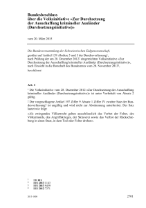 Bundesbeschluss über die Volksinitiative «Zur Durchsetzung der