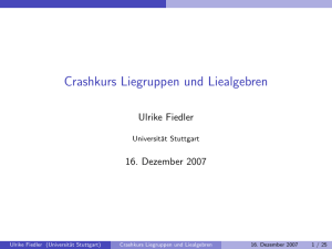 Crashkurs Liegruppen und Liealgebren