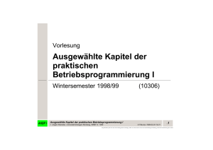 Ausgewählte Kapitel der praktischen Betriebsprogrammierung I