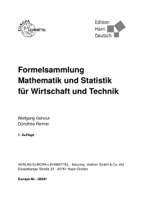 Formelsammlung Mathematik und Statistik für - Europa