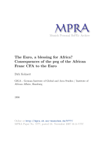 The Euro, a blessing for Africa? Consequences of the peg of the