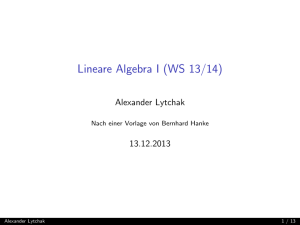 Lineare Algebra I (WS 13/14)