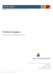 Portfolio Angebot - Der Finanzberater