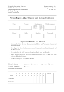 Grundlagen: Algorithmen und Datenstrukturen