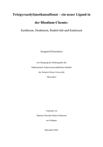 Tris(pyrazolyl)methansulfonat – ein neuer Ligand in der Rhodium