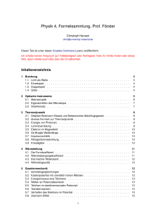 Physik 4, Formelsammlung, Prof. Förster