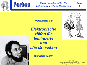 Elektronische Hilfen für behinderte und alte - TU Wien