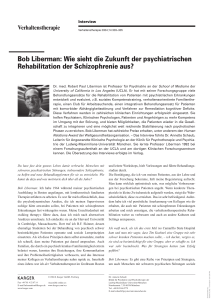 Bob Liberman: Wie sieht die Zukunft der psychiatrischen