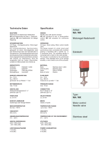 NA / NK Motor control Needle valve Stainless steel