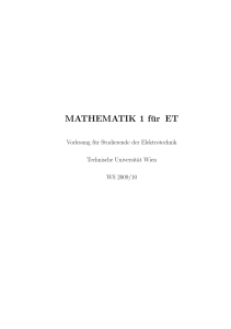 MATHEMATIK 1 für ET