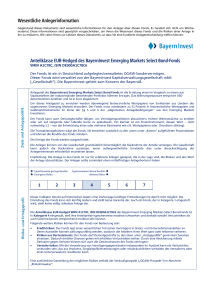 Wesentliche Anlegerinformation Anteilklasse EUR